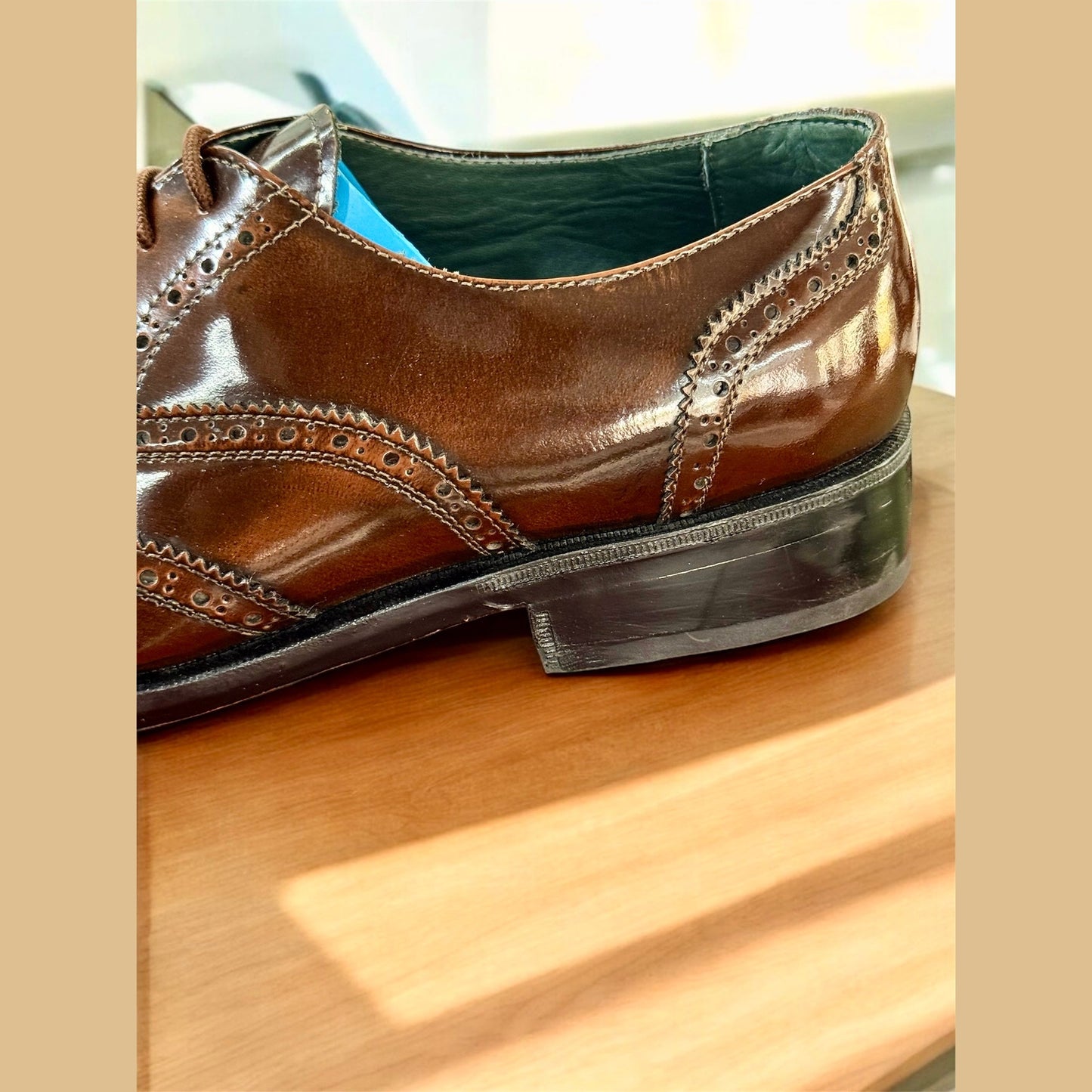 Zapato Oxford Brogue de Cuero Café Elegante para Hombre