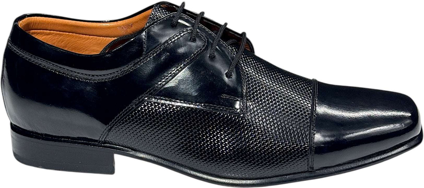 Zapatos de Vestir para Hombre – Diseño Texturizado con Acabado en Charol
