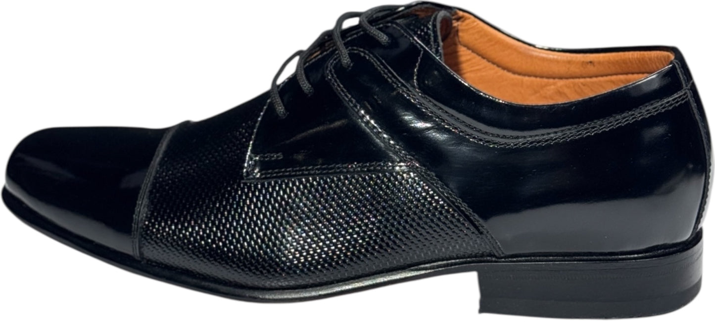 Zapatos de Vestir para Hombre – Diseño Texturizado con Acabado en Charol