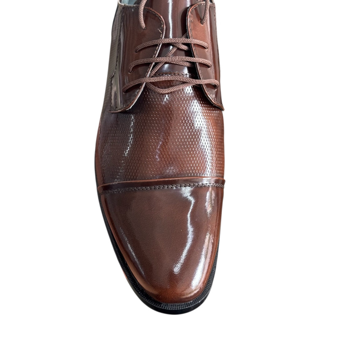 Zapatos de Vestir Marrones en Cuero + Correa en Cuero 100% para Hombre