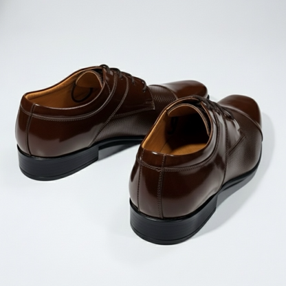 Zapatos de Vestir en Cuero Charol Marrón para Hombre – Estilo Oxford Elegante
