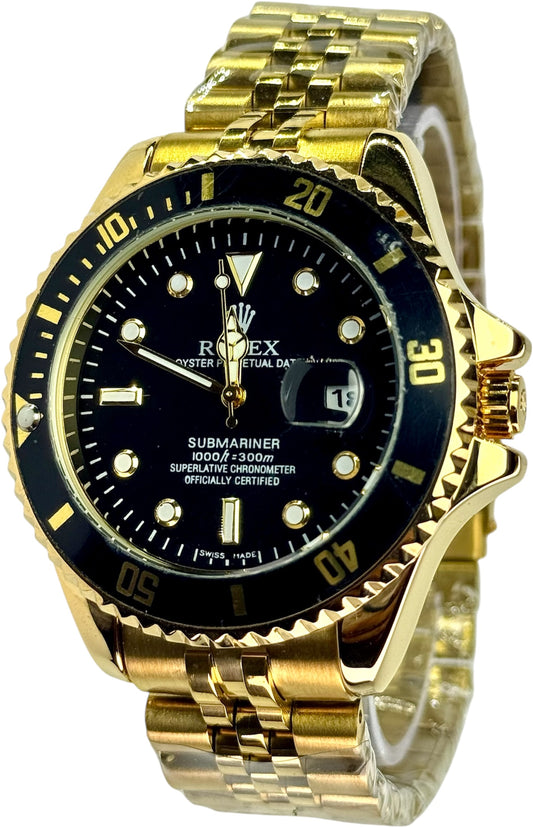 Rolex Submariner Dorado fondo Negro manilla Jubilee
