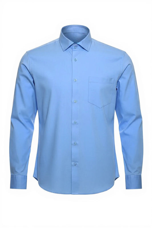 Camisa Formal Celeste Para Hombre